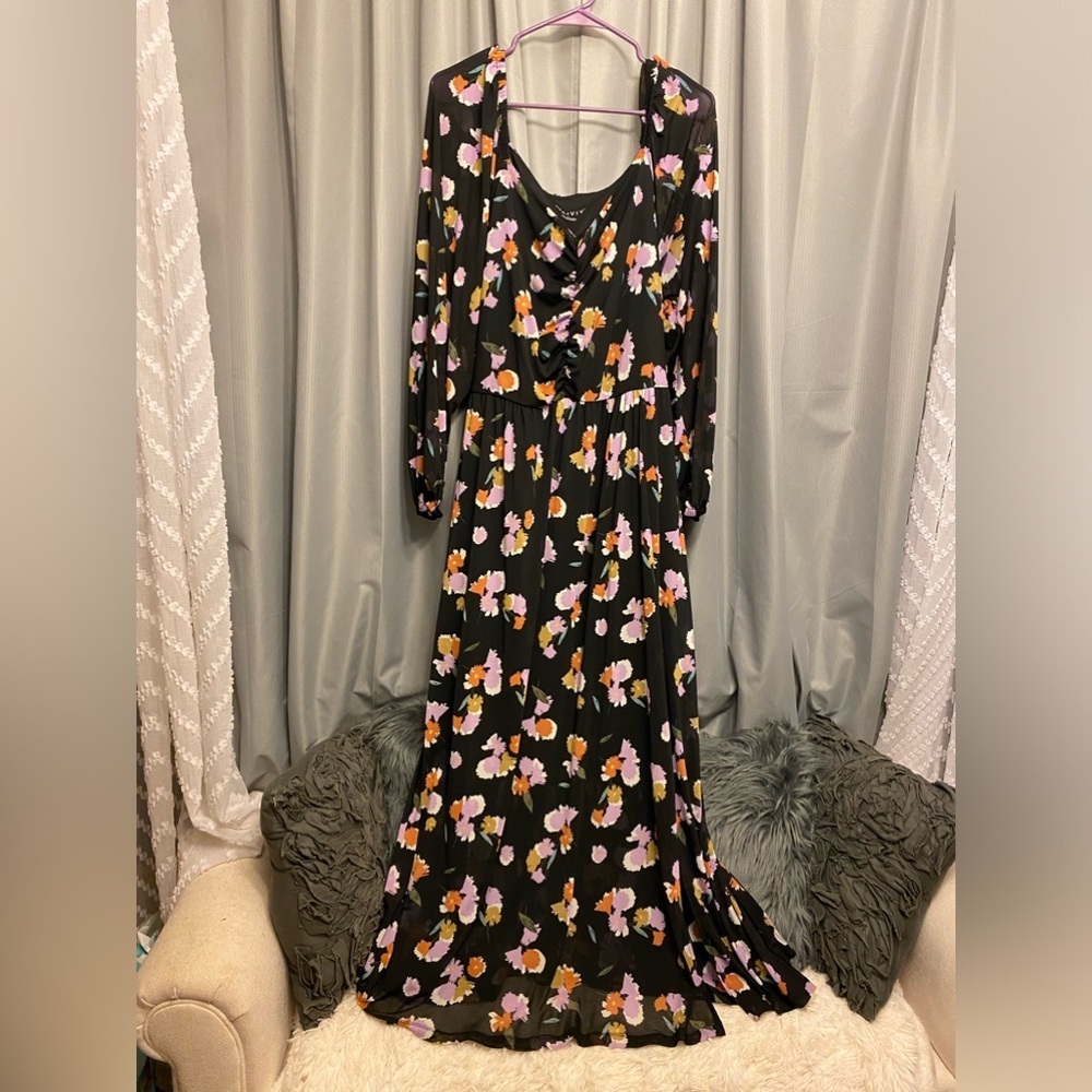 50%offw❤️ Ava & Viv dress 2X Maxi slit lined floral ♥️ #74